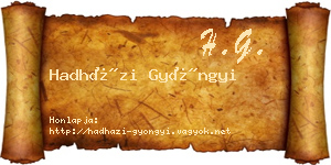 Hadházi Gyöngyi névjegykártya
